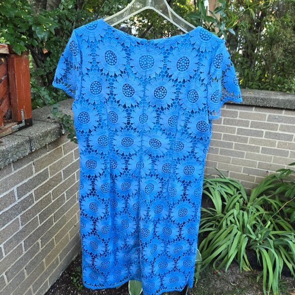 Elegant lace bleu dress Talbots size 12 - Picture 2 of 4